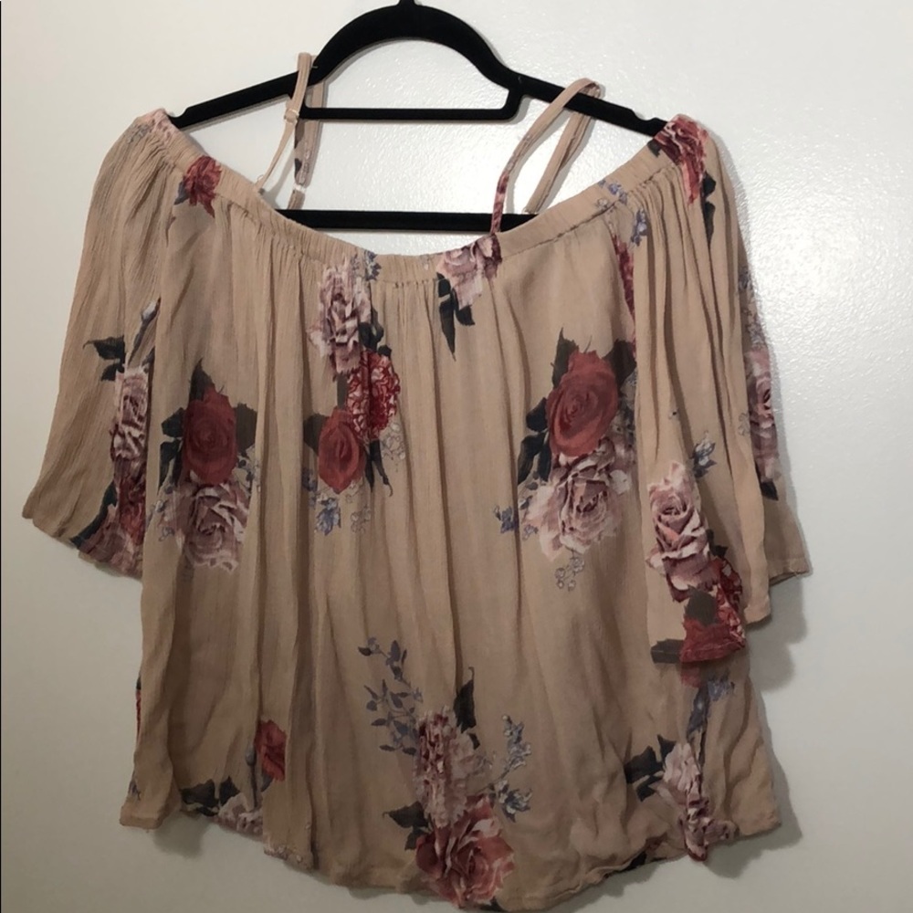 Off the shoulder adjustable floral top